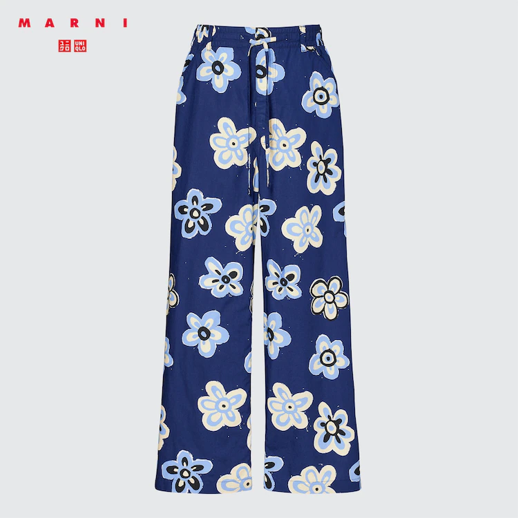 MARNI マルニ クロップドパンツ チューリップフラワー花柄 ブラウン